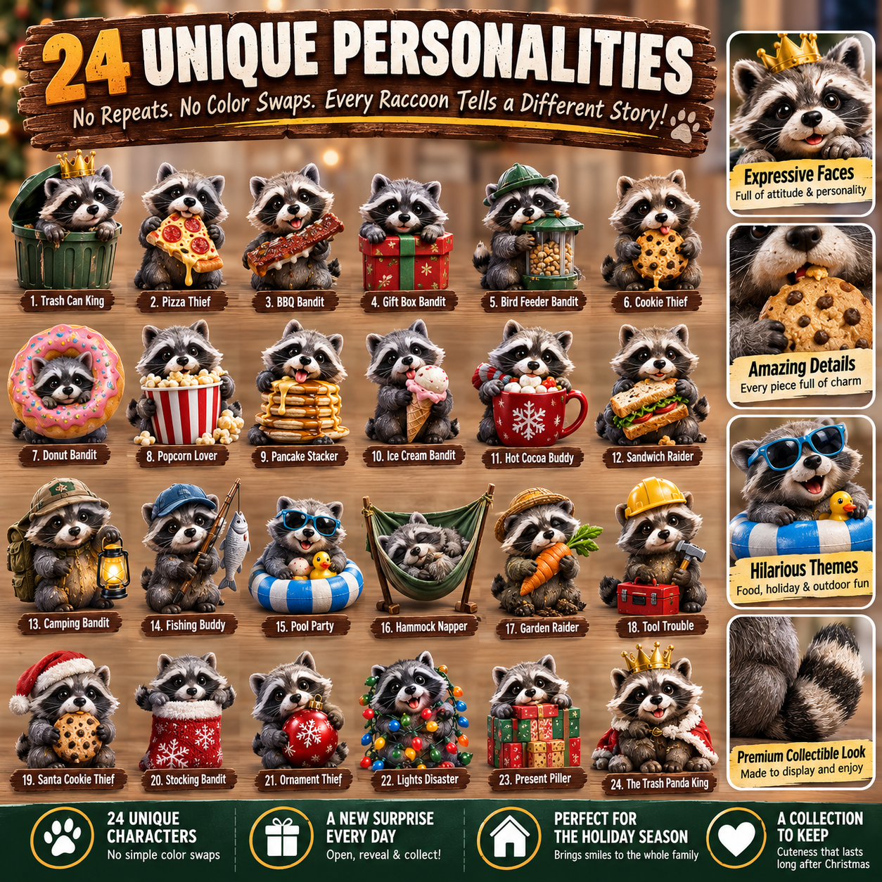🔥Last Day 50% OFF🦝 Backyard Bandits Advent Calendar – 24 Days of Tiny Trouble