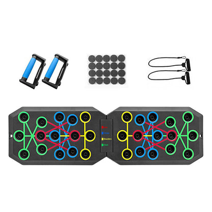 Color-Coded Foldable Push-Up Board for Targeted Home Workout