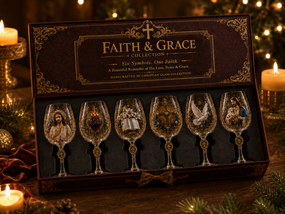 🔥Last Day 50% OFF✝️Faith & Grace 3D Christian Wine Glass Set – Meaningful Faith Gift✨🎁