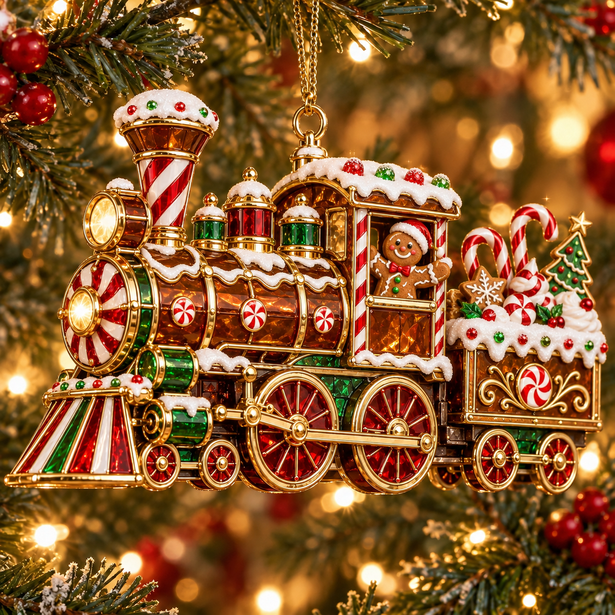 Christmas Magic Express – 6-Piece Vintage Christmas Train Ornament Collection | Santa, Snowman, Nutcracker & More