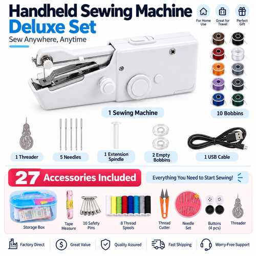 🧵Mini Electric Sewing Machine – Lightweight, Portable & Easy to Use!