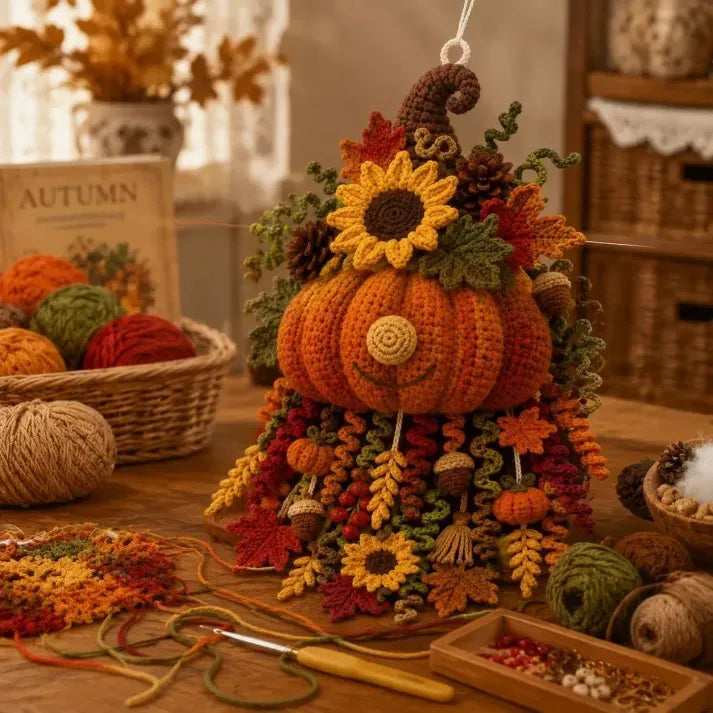 🧶 DIY Seasonal 3D Crochet Door Hanger Kit – Complete Yarn, Accessories & Step-by-Step Instructions