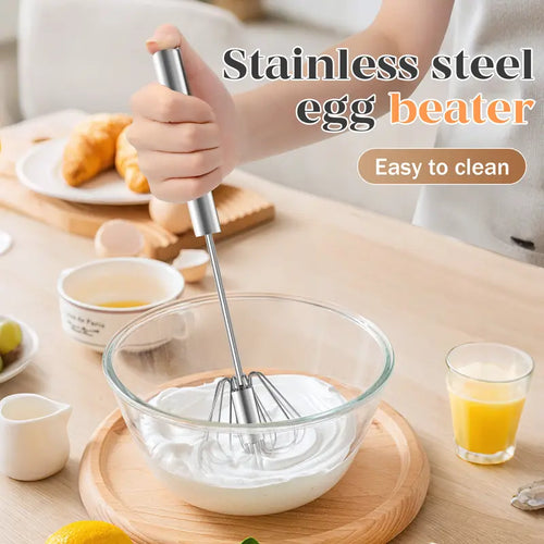 Stainless Steel Hand-Push Rotary Whisk