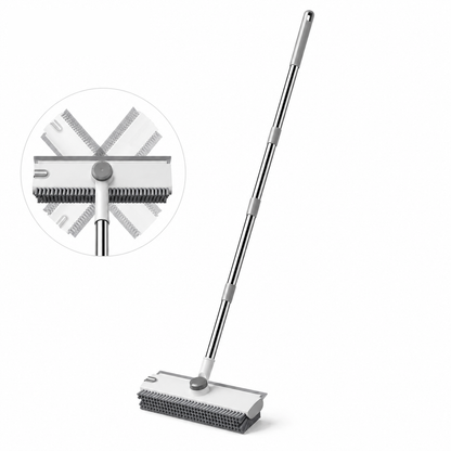 3-in-1 Long Handle Floor Scrub Brush – Scrub, Reach & Squeegee