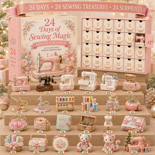⏳ Last Day 70% OFF – 🧵24 Days Of Sewing Magic Advent Calendar | 24 Sewing-Inspired Miniatures for Craft Lovers, Quilters & Handmade Enthusiasts 🎁