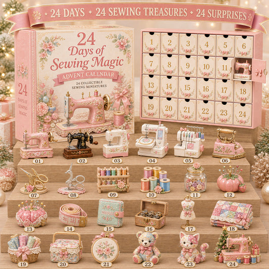 ⏳ Last Day 70% OFF – 🧵24 Days Of Sewing Magic Advent Calendar | 24 Sewing-Inspired Miniatures for Craft Lovers, Quilters & Handmade Enthusiasts 🎁