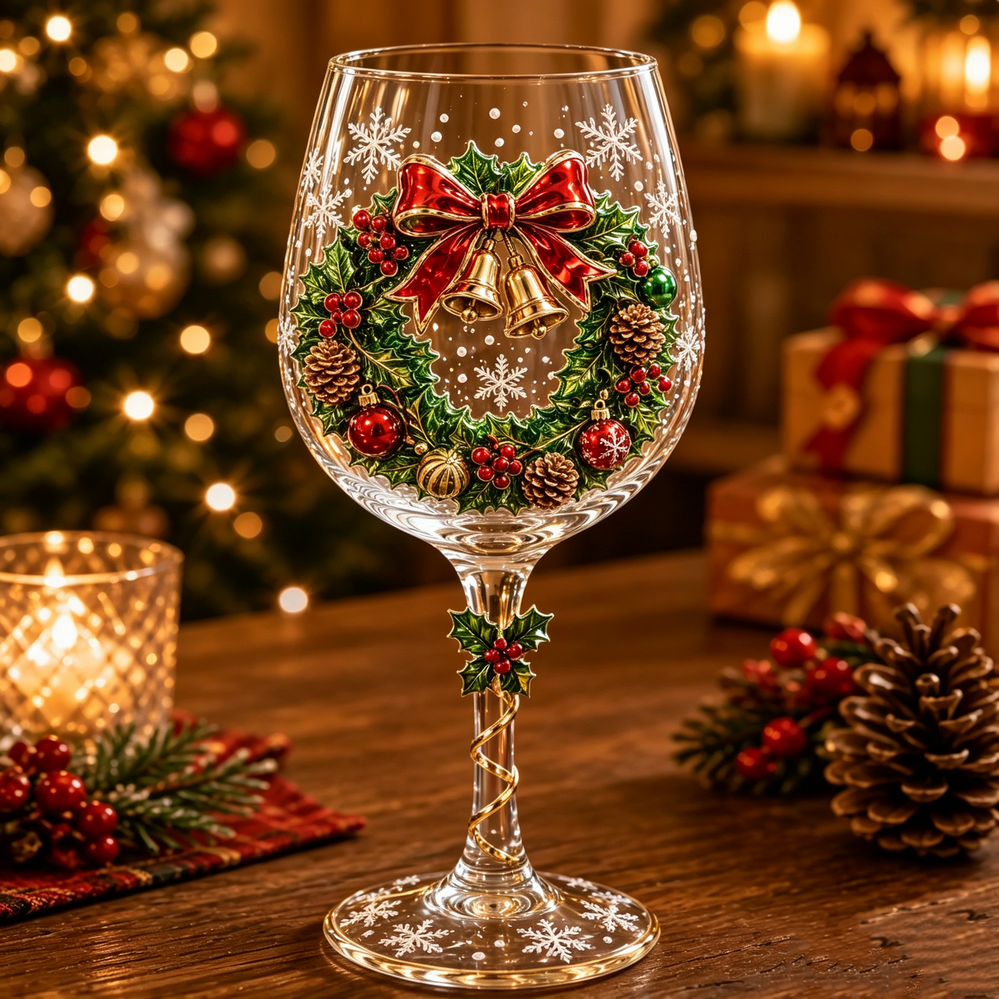 🎄✨ Christmas 3D Wine Glass Gift Set – Elegant Holiday Drinking Glasses in Gift Box