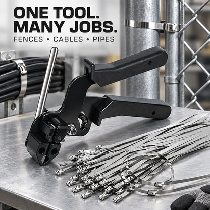 🔥Stainless Steel Cable Tie Gun with Metal Zip Ties