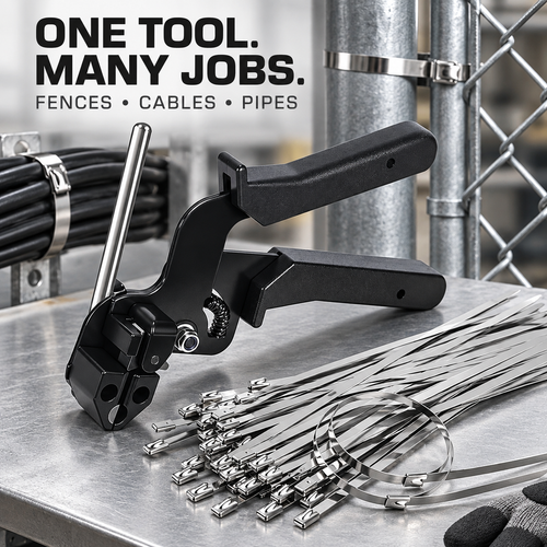 🔥Stainless Steel Cable Tie Gun with Metal Zip Ties