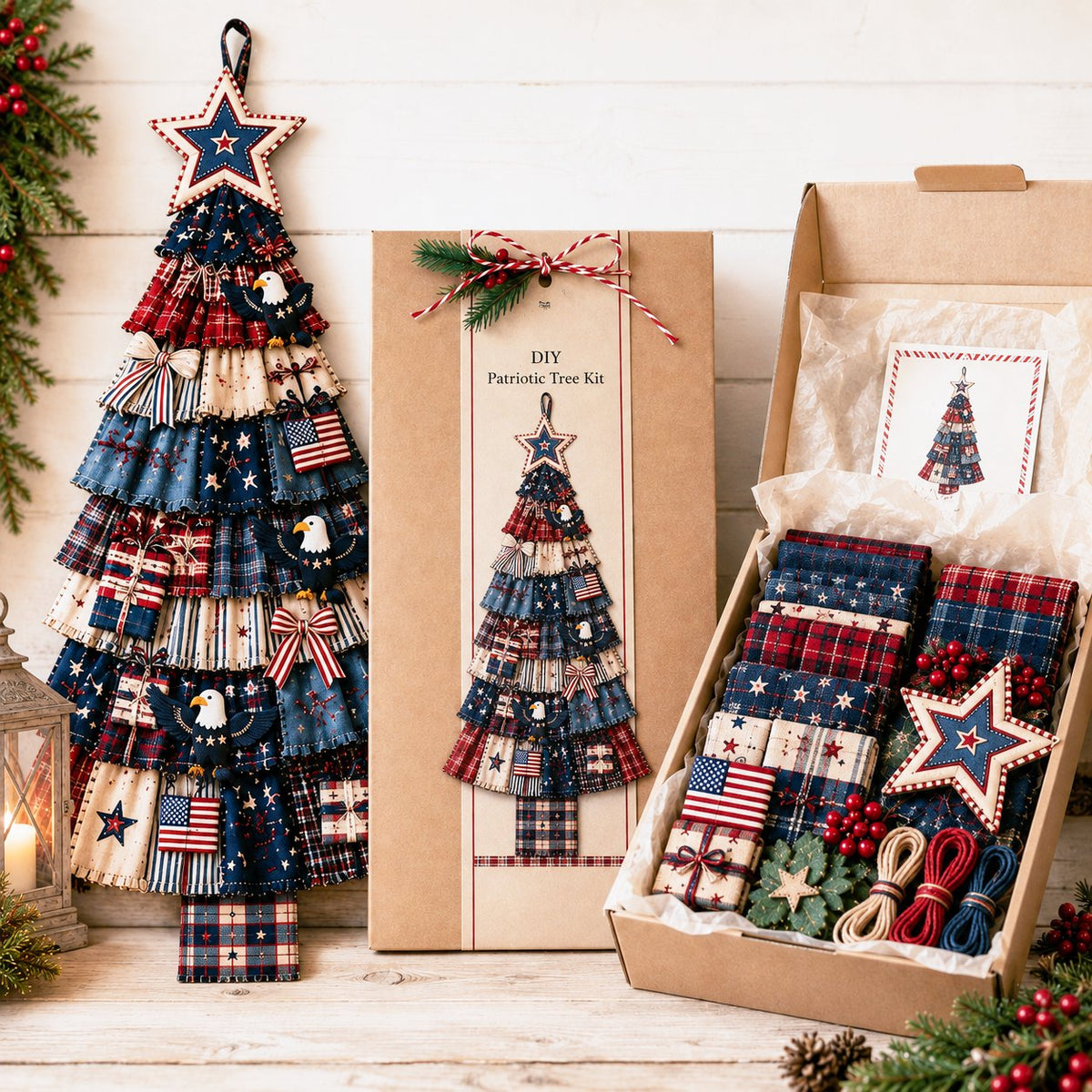 🎄 DIY Oversized Patchwork Christmas Tree Door Hanging Kit – Beginner-Friendly, Complete Craft Kit with Step-by-Step Guide ✨