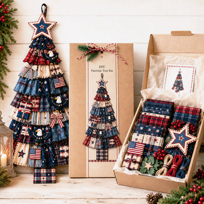🎄 DIY Oversized Patchwork Christmas Tree Door Hanging Kit – Beginner-Friendly, Complete Craft Kit with Step-by-Step Guide ✨