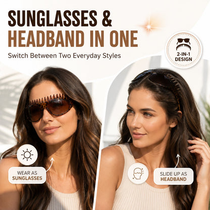 🔥Last Day 49% OFF🕶️2-In-1 Tortoiseshell Headband Sunglasses