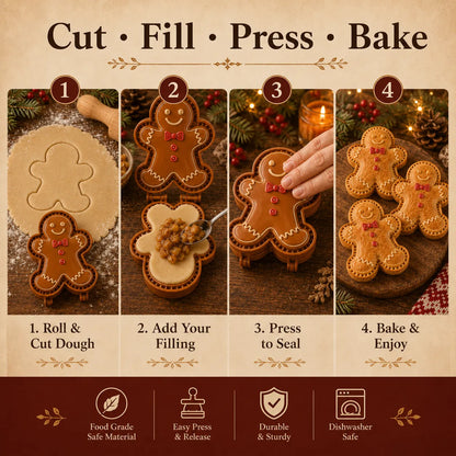 ⏳ Last Day 50% OFF – 🎄16-Design Christmas Mini Pie Mold Collection | Reusable Embossed Molds for Shaping Detailed Santa, Snowman, Reindeer, Tree & Holiday Pies 🥧✨