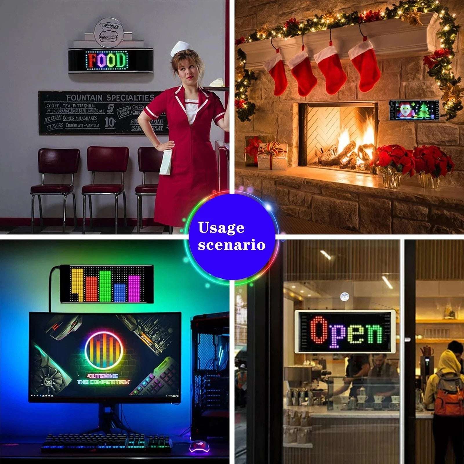 🔥Flash Sale✨DIY Car Dynamic LED Smart Colorful Eye Lamp Soft Screen