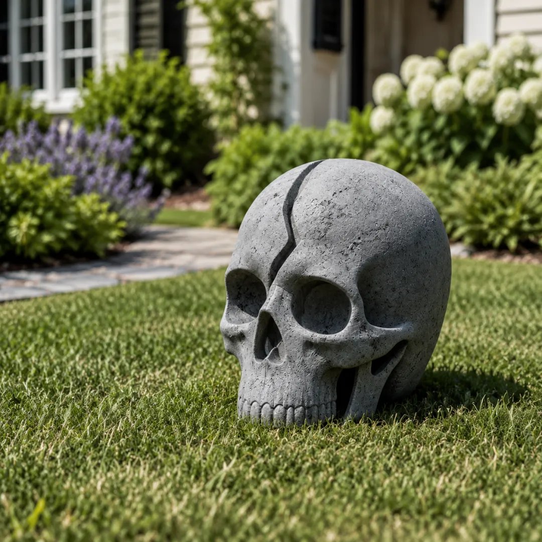 🔥Early Halloween Hot Sale 49% OFF💀 Cracked Skull Solar Garden Light
