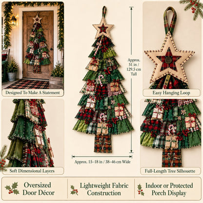 🎄 DIY Oversized Patchwork Christmas Tree Door Hanging Kit – Beginner-Friendly, Complete Craft Kit with Step-by-Step Guide ✨