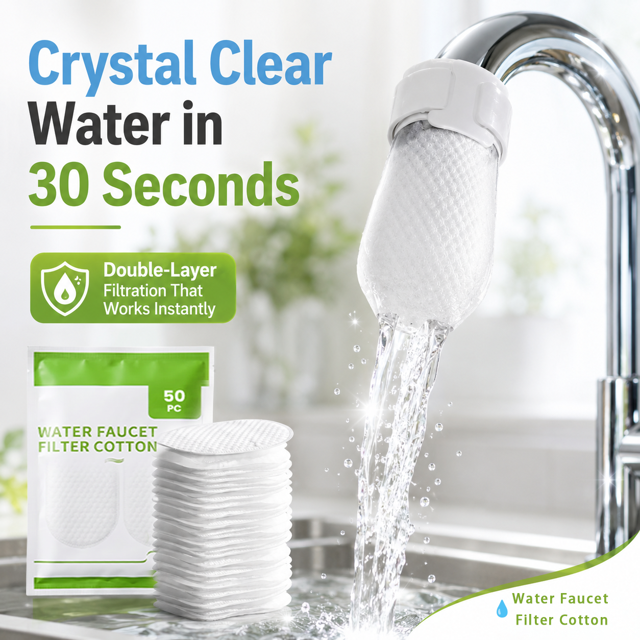 💧 Faucet Filter Bag – Reusable Tap Water Filter for Cleaner, Fresher Water