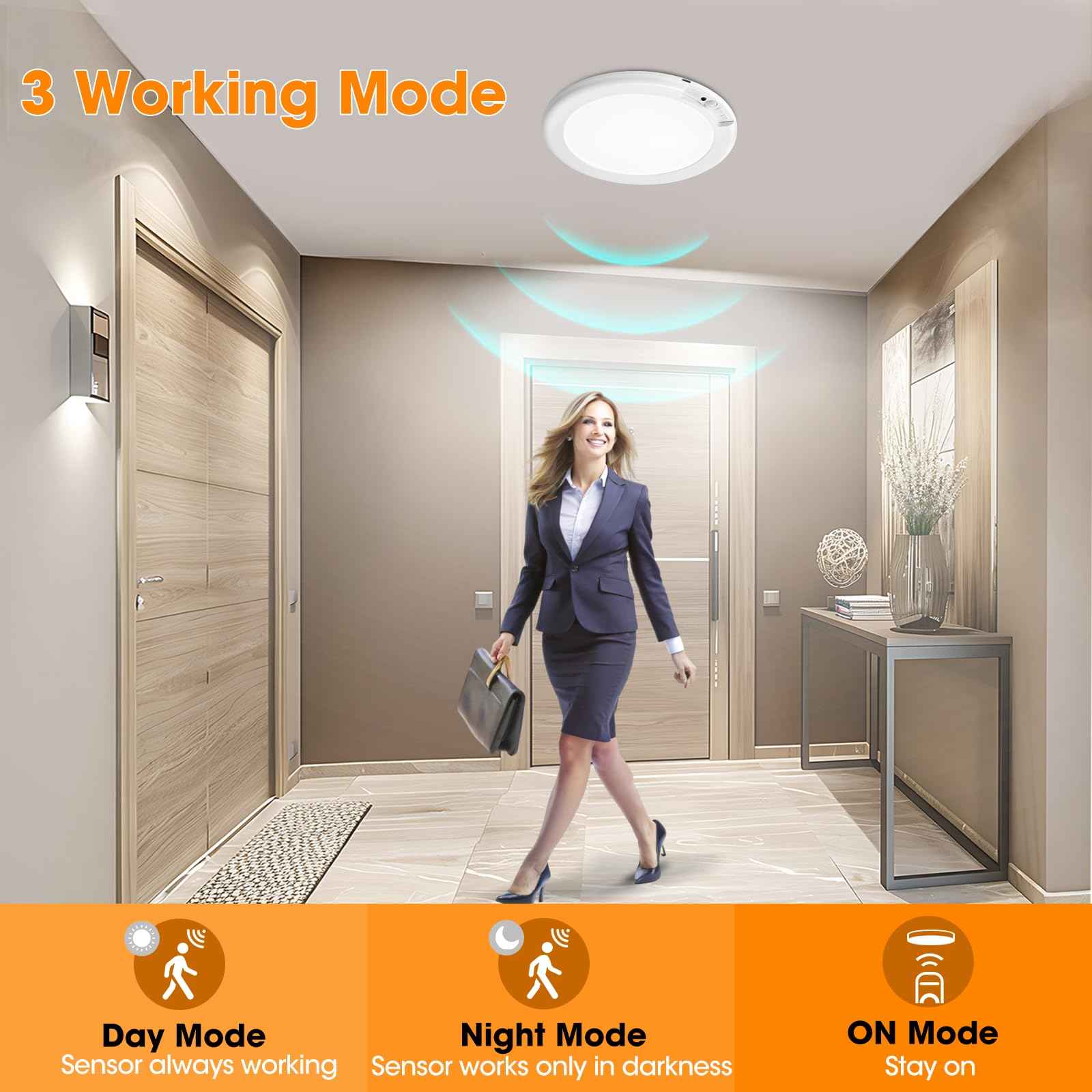 💡 Motion Sensor Ceiling Light: 30-Second Install. 60-Day Battery. No Electrician.