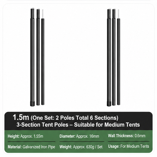 1.5m Shade Cloth Pole Set (2 PCS)