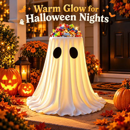👻 Adjustable Light-Up Ghost Candy Bowl – 8-Mode Halloween Treat Holder with Remote & Timer