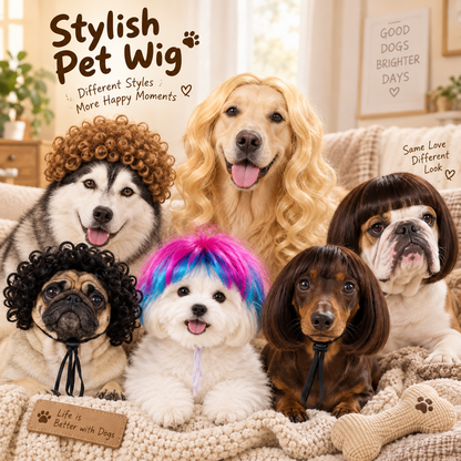 🐾 Stylish Pet Wig – Cute Bob Hairstyle for Photos, Parties & Everyday Fun