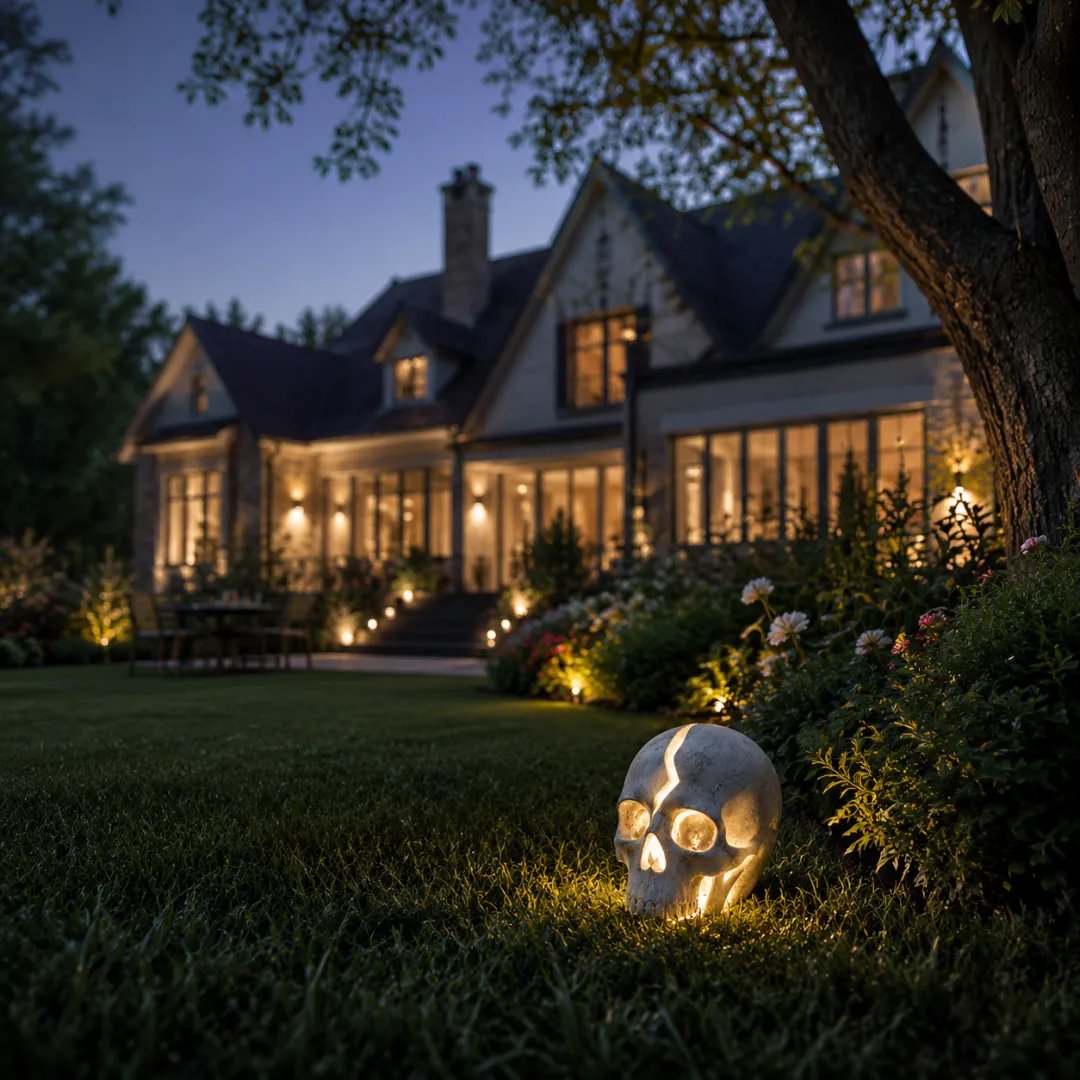 🔥Early Halloween Hot Sale 49% OFF💀 Cracked Skull Solar Garden Light