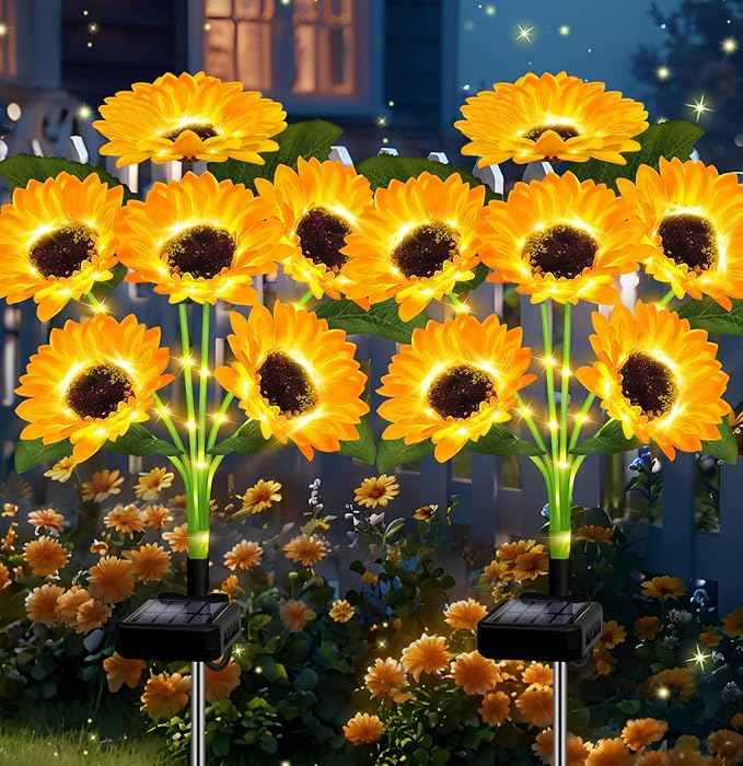 🔥 Father's Day Special-🌞Solar LED Sunflower Garden Lights