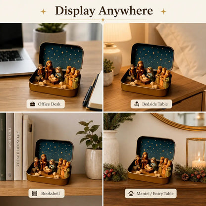 ✝️ Mini Nativity Scene Keepsake Tin — 🙏Pocket-Sized Christmas Holy Family Set