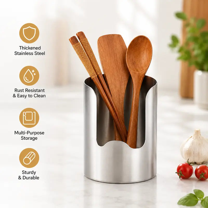 Premium Stainless Steel Utensil Organizer – Rust Resistant Cutlery Holder with Easy-Clean Design for Kitchen Drawers & Countertops