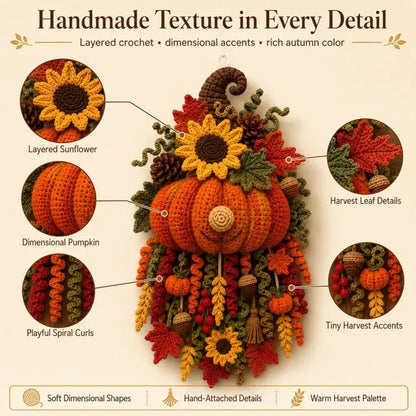🧶 DIY Seasonal 3D Crochet Door Hanger Kit – Complete Yarn, Accessories & Step-by-Step Instructions