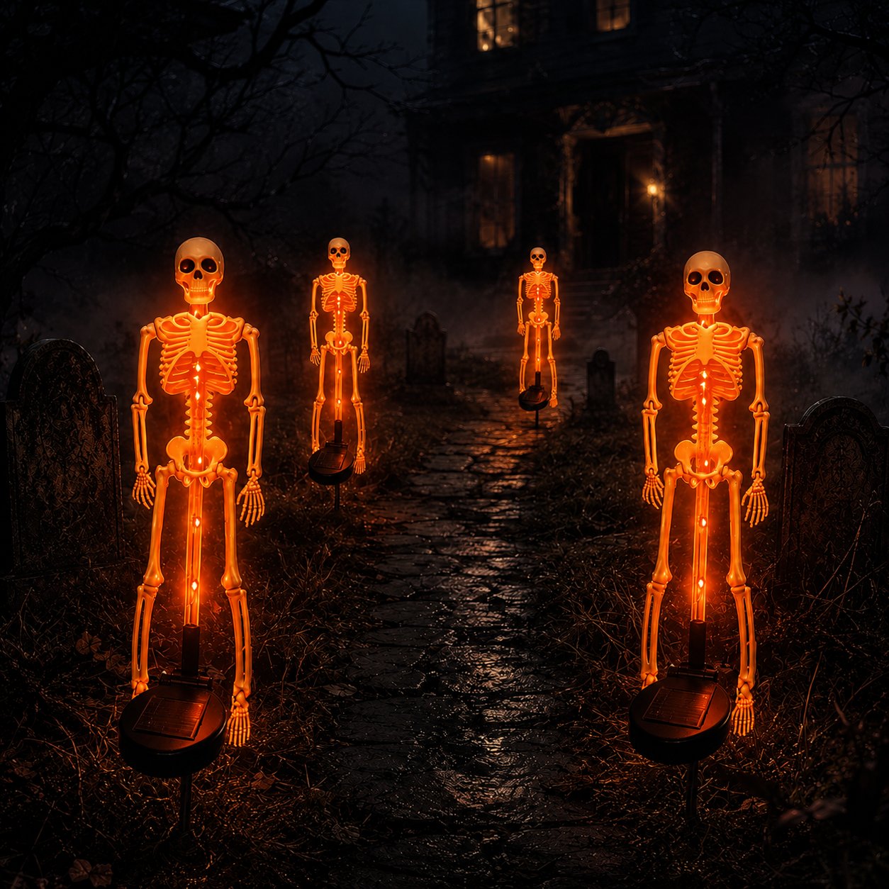 💜 Solar Light-Up Skeleton Yard Stake – Purple Glow Halloween Outdoor Decor 👻