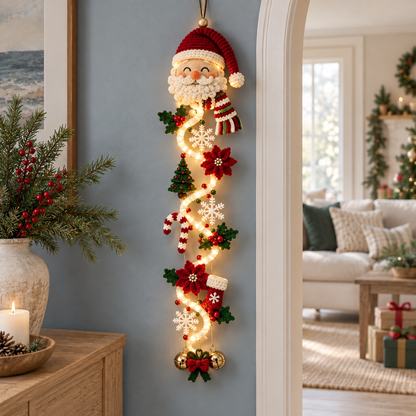 🎄 Lighted Christmas Door Hanger | 6 Festive Designs with Warm LED Glow & 3D Holiday Details