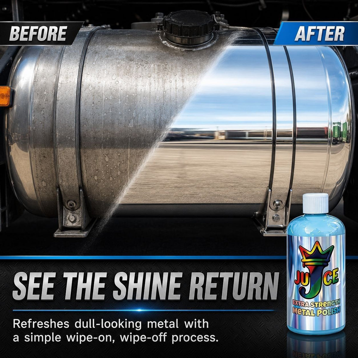 🚗All-in-one Metal Polish Kit – 16oz High-Performance Cleaner with Microfiber & Denim Rags