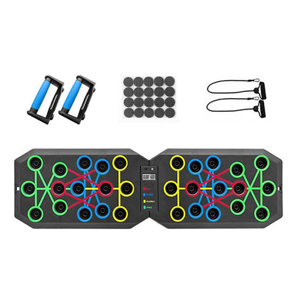 Color-Coded Foldable Push-Up Board for Targeted Home Workout