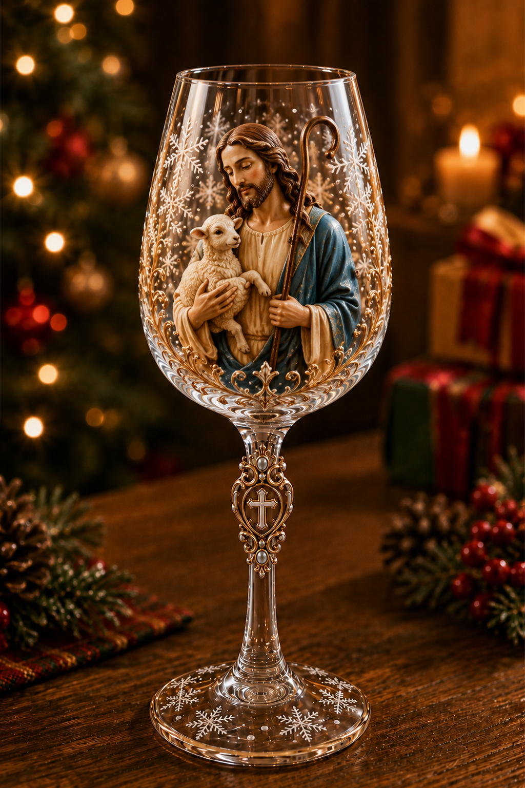🔥Last Day 50% OFF✝️Faith & Grace 3D Christian Wine Glass Set – Meaningful Faith Gift✨🎁