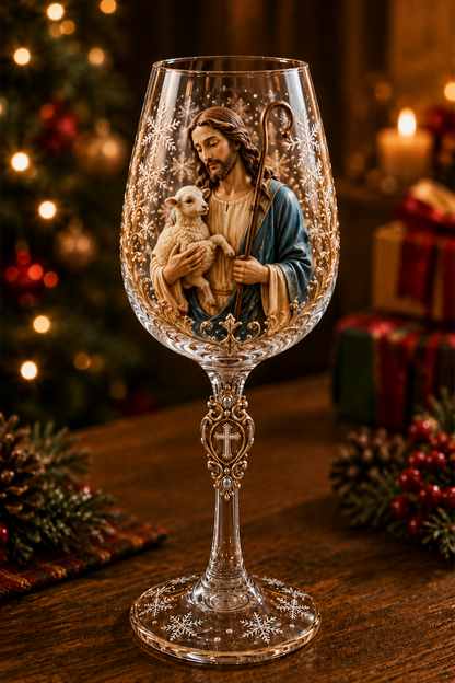 🔥Last Day 50% OFF✝️Faith & Grace 3D Christian Wine Glass Set – Meaningful Faith Gift✨🎁