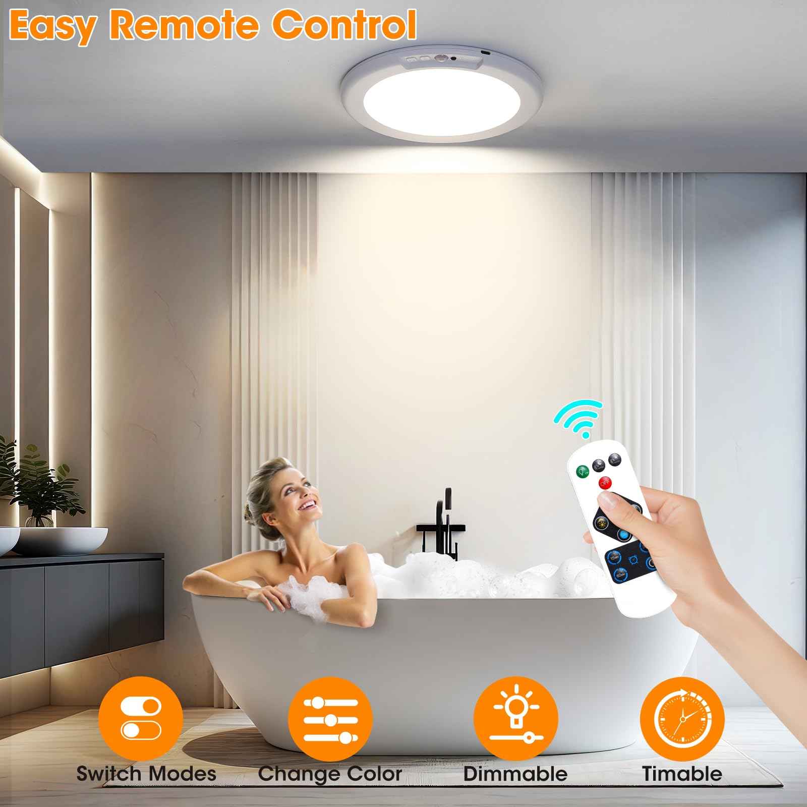 💡 Motion Sensor Ceiling Light: 30-Second Install. 60-Day Battery. No Electrician.