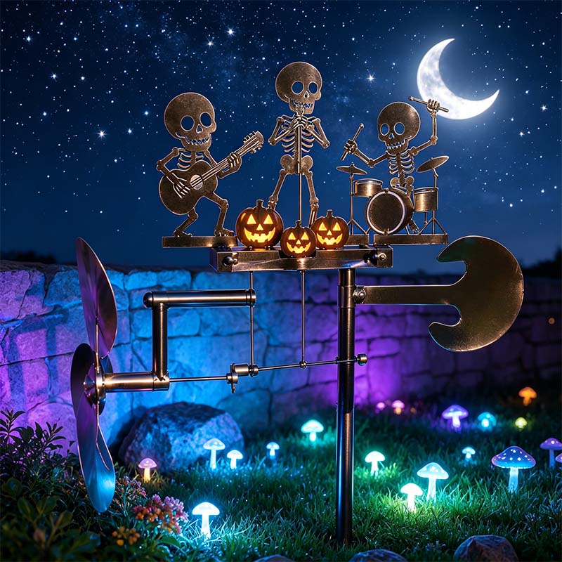 Halloween Skeleton Drummer Wind Spinner – The Ultimate Spooky Yard Decoration 🎃