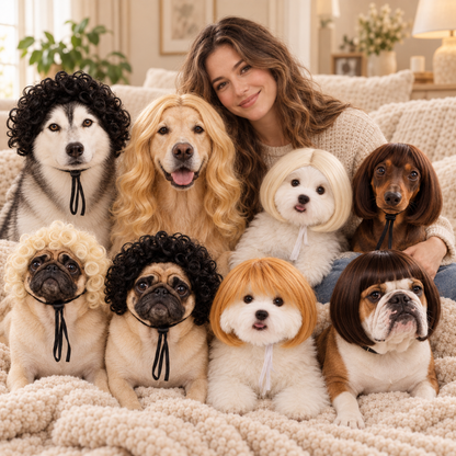 🐾 Stylish Pet Wig – Cute Bob Hairstyle for Photos, Parties & Everyday Fun