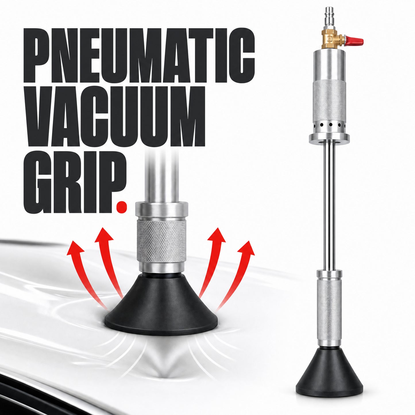 Pneumatic Dent Puller, Pneumatic Suction Cup Dent Puller with 3 Suction Cups (3.2\", 4.7\", 6.1”)