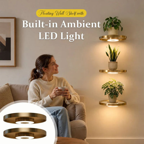 🔥Last Day 49% OFF🌿 Floating Plant Shelf with Built-in Ambient LED Light