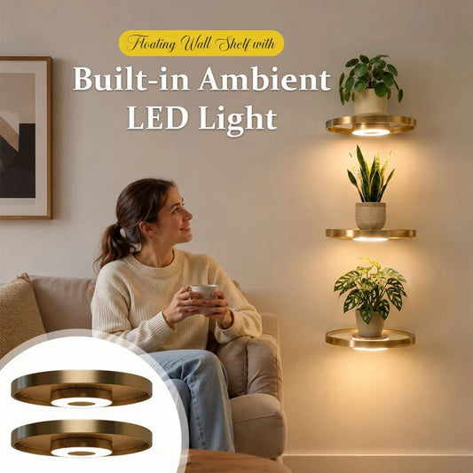 🔥Last Day 49% OFF🌿 Floating Plant Shelf with Built-in Ambient LED Light