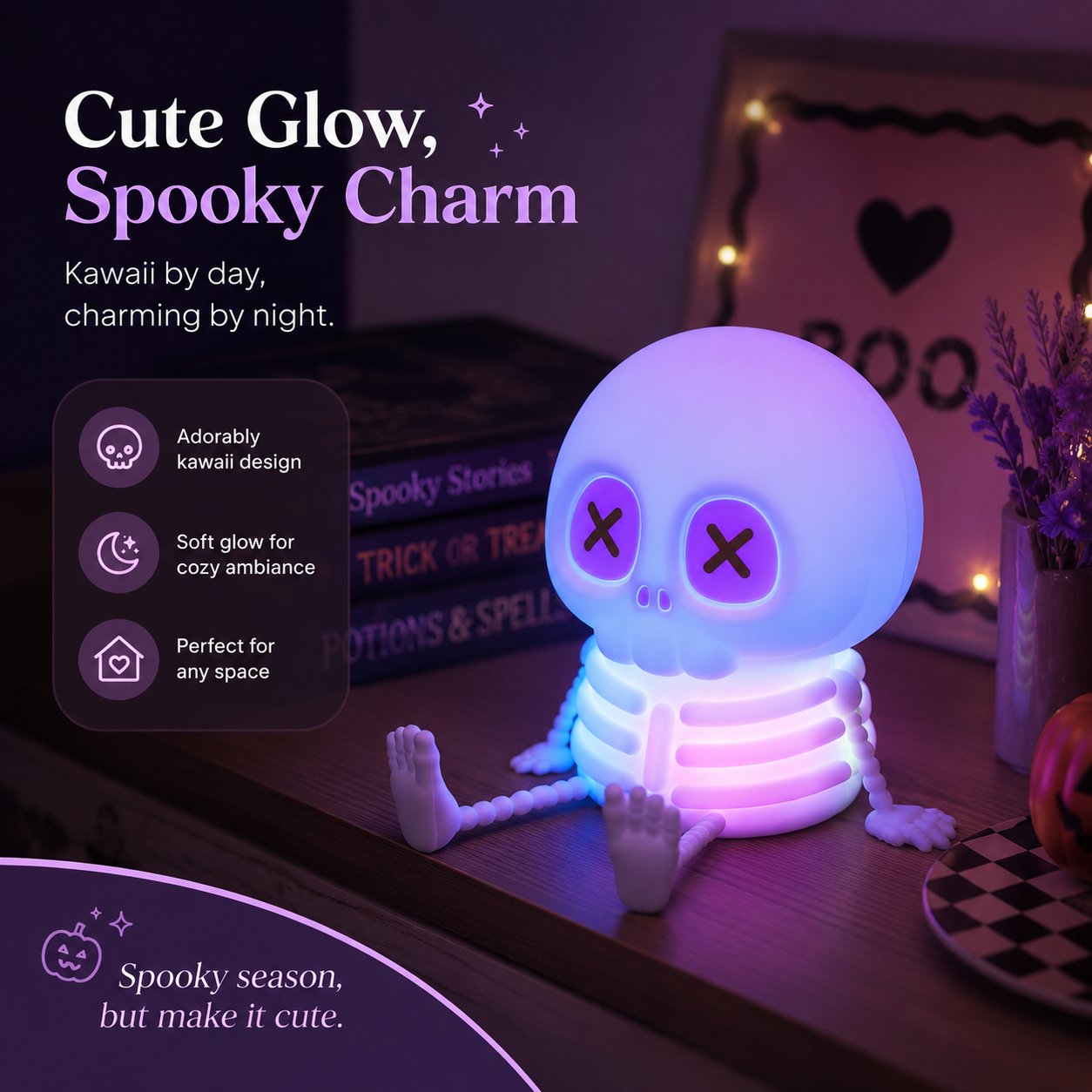 💀Halloween Early Bird Sale | 50% OFF🔥Charming Silicone Skeleton Color Changing Bedside Night Light🔥