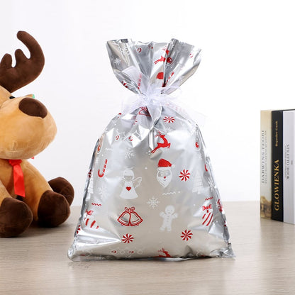 🎄Novas Sacolas de Presente com Cordão de Natal🎁