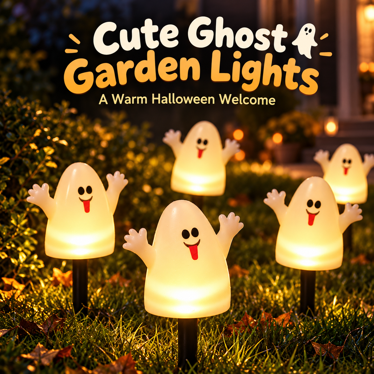 🎃 Solar Halloween Pathway Lights – Pumpkin, Ghost & Eyeball Garden Stakes