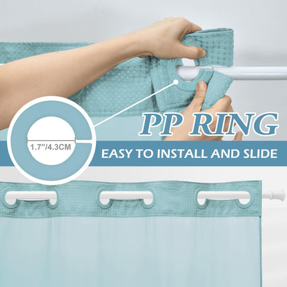 No Hook Shower Curtain with Snap in Liner