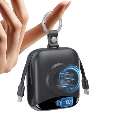 10000mAh Portable Charger Power Bank with Built-in Cables Travel Keychain Battery Pack for Apple Watch iPhone AirPods