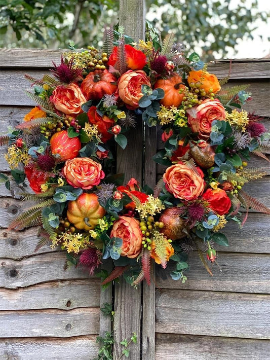 💖Last Day 49% OFF💖Fall Peony And Pumpkin Wreath - Year Round Wreath--🔥BUY 2 FREE SHIPPING
