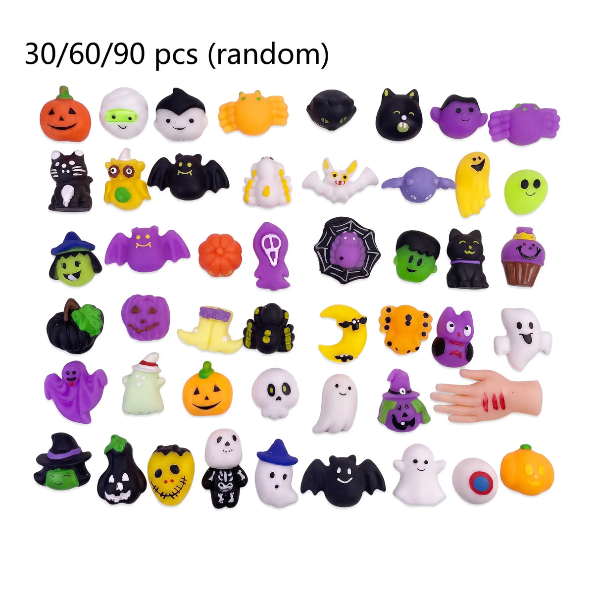🎃 100PCS Halloween Mochi Squishy Toys – Cute Sensory Party Favors & Goodie Bag Fillers✨