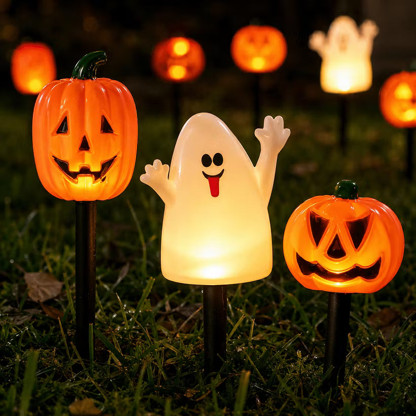 5-Pack Solar Pumpkin Pathway Lights – Halloween Outdoor Yard Decor 🎃